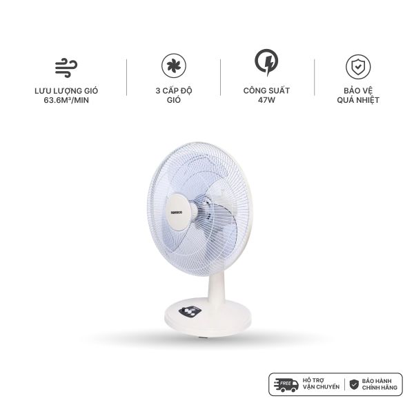 Quạt bàn Nanoco model NTF1630 ( 3 chế độ gió, 3 màu, công suất 47W )