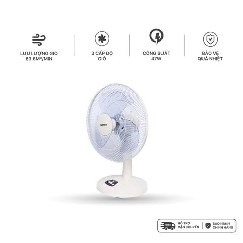 Quạt bàn Nanoco model NTF1630 ( 3 chế độ gió, 3 màu, công suất 47W )