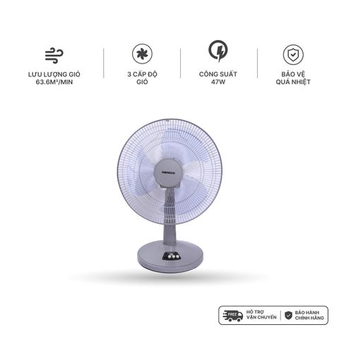 Quạt bàn Nanoco model NTF1630 ( 3 chế độ gió, 3 màu, công suất 47W )