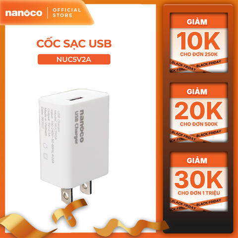 Cốc sạc USB Nanoco Model NUC5V2A