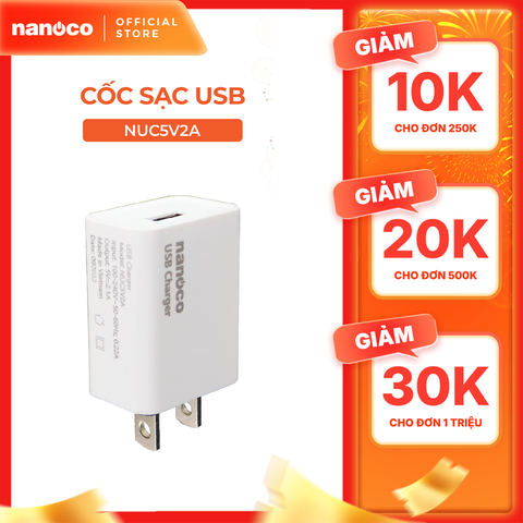 Cốc sạc USB Nanoco Model NUC5V2A