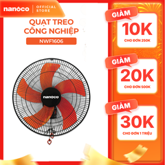 Quạt treo Nanoco model NWF1606 màu đen cam (3 chế độ gió, công suất 47w)