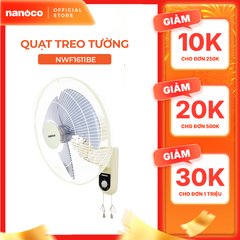 Quạt treo tường 2 dây Nanoco model NWF1611 (3 cấp độ gió, công suất 47W)