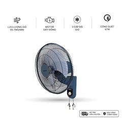 Quạt treo tường 2 dây Nanoco model NWF1611 (3 cấp độ gió, công suất 47W)