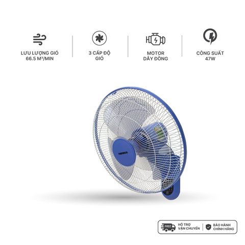 Quạt treo có remote Nanoco model NWF1612RC (3 cấp độ gió, công suất 47W)