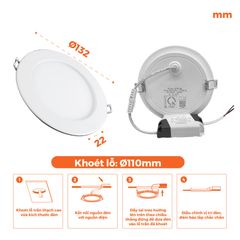 Đèn LED Slim panel MIRA  φ110 9W Nanoco ( 4 loại ánh sáng, model NPM09x)