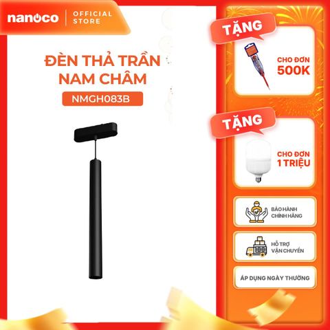Đèn thả trần nam châm màu đen Nanoco công suất 8W ánh sáng 3000K/4000K