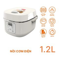 Nồi cơm điện tử Nanoco Model NRC1202BE, 1.2L, màu begie