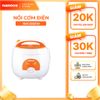Nồi cơm điện 0.8L Nanoco model NRC0801W màu trắng-cam, nút cơ công suất 250W