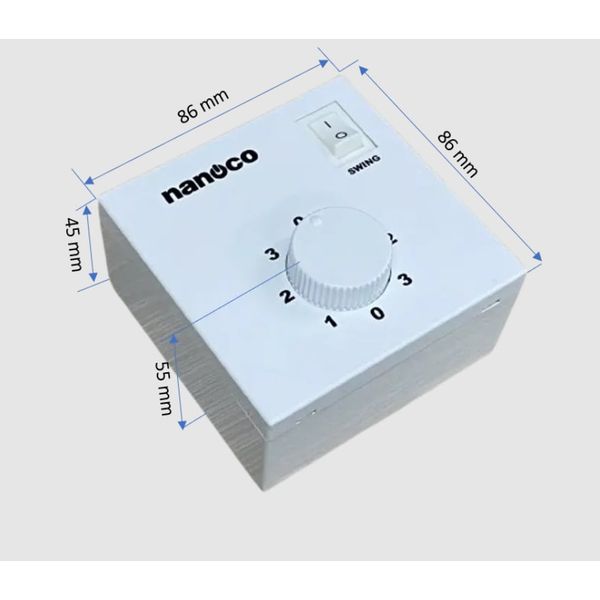 Quạt đảo bạc đạn công suất 65W Nanoco model NOF185**GR màu ghi, đường kính cánh 45cm