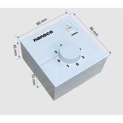 Quạt đảo bạc đạn công suất 65W Nanoco model NOF185**GR màu ghi, đường kính cánh 45cm