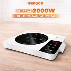 Bếp điện cảm ứng Nanoco 2000W mặt kính Crystal đa chức năng điều khiển cảm ứng LED NICK667