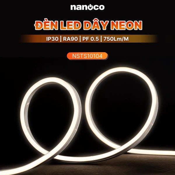 Đèn LED dây Neon Nanoco 1010 Side Bend 7W/m DC24V IP65 120 LED/m CRI Ra90 - LED Neon trang trí NSTS1010*