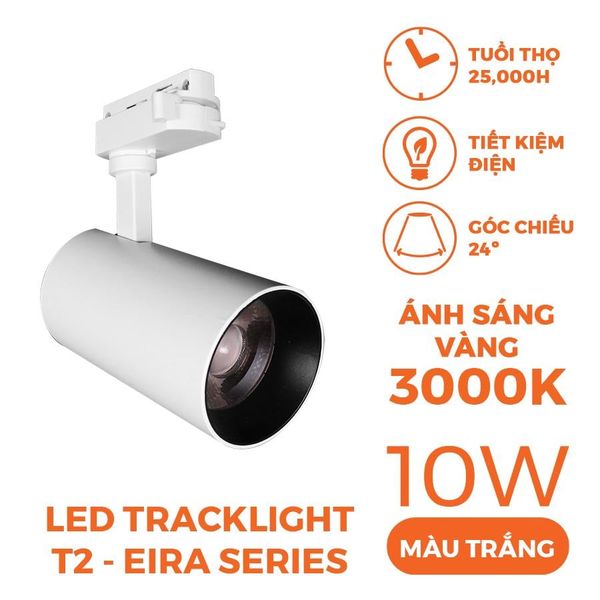 Đèn LED Tracklight Nanoco màu trắng Eira Series 3 chế độ ánh sáng, công suất 10W/20W/30W