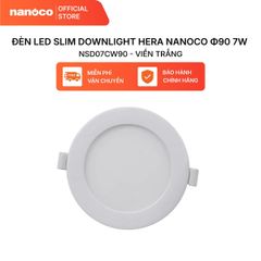 Đèn LED SLIM downlight Hera Nanoco φ90 7W đổi màu model: NSD07CG90/ NSD07CS90/ NSD07CW90 - viền vàng, trắng, bạc
