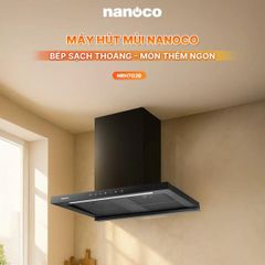 Máy hút mùi chữ T Nanoco NRH702B 70cm – Cảm biến không chạm, động cơ BLDC, lực hút 1280 m³/h