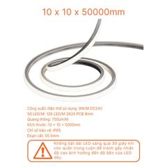 Đèn LED Dây Nanoco Neon Top Bend 9W/m DC24V IP65 CRI Ra90 126 LED/m Ánh Sáng Liền Mạch