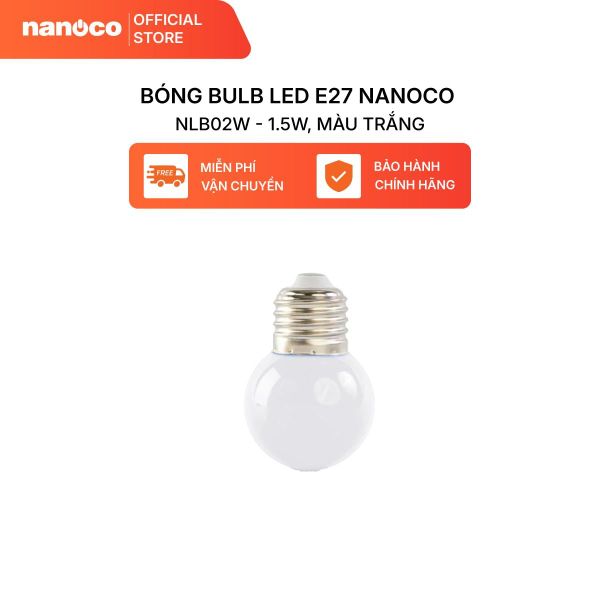 Combo 10 Bóng bulb LED E27 Nanoco model NLB0 1.5W (màu xanh, lục, cam, hồng, đỏ, tím, trắng, vàng)