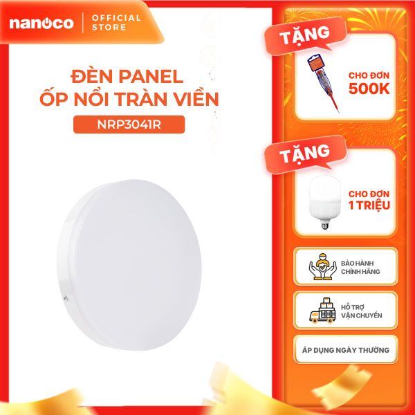 Đèn LED Panel ốp trần nổi tròn tràn viền Nanoco - Nancy series công suất 15W/22W/30W