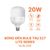 Bóng đèn Bulb trụ E27 - Lite Series Nanoco 20W/ 30W/ 40W/ 50W - ánh sáng vàng/trắng
