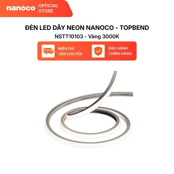 Đèn LED Dây Nanoco Neon Top Bend 9W/m DC24V IP65 CRI Ra90 126 LED/m Ánh Sáng Liền Mạch