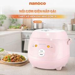Nồi Cơm Điện Nắp Gài 1.0L 350W Màu Hồng Lòng Nồi Chống Dính Maifanite Nắp Tháo Rời