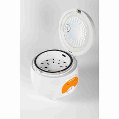 Nồi cơm điện 0.8L Nanoco model NRC0801W màu trắng-cam, nút cơ công suất 250W