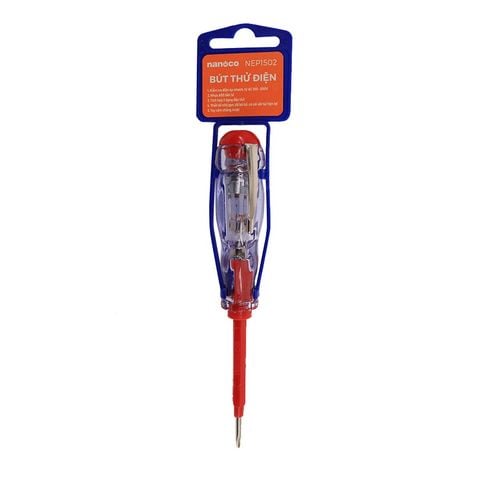 [QUÀ TẶNG] Bút thử điện Nanoco màu đỏ model NEP1502 loại 2 đầu vít tiện lợi