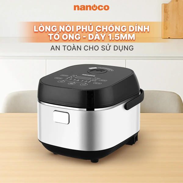 Nồi cơm điện tử Nanoco Model NRC1818M, 1.8L, màu đen