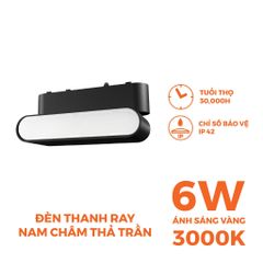 Đèn pha gập nam châm màu đen Nanoco công suất 6W/12W, ánh sáng 3000K/4000K