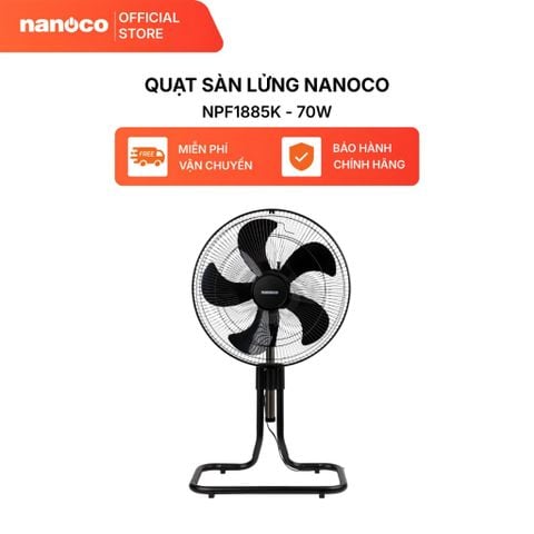 Quạt Sàn Lửng Nanoco NPF1685/NPF1885 Động Cơ Bạc Đạn Màu Đen