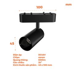 Đèn tracklight nam châm màu đen Nanoco công suất 10W ánh sáng 3000K/4000K