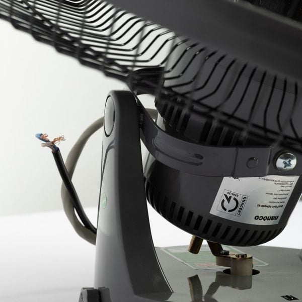 Quạt đảo bạc đạn công suất 65W Nanoco model NOF185**GR màu ghi, đường kính cánh 45cm