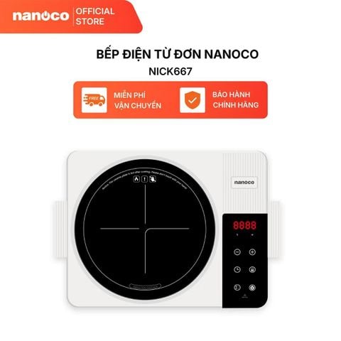 Bếp điện cảm ứng Nanoco 2000W mặt kính Crystal đa chức năng điều khiển cảm ứng LED NICK667