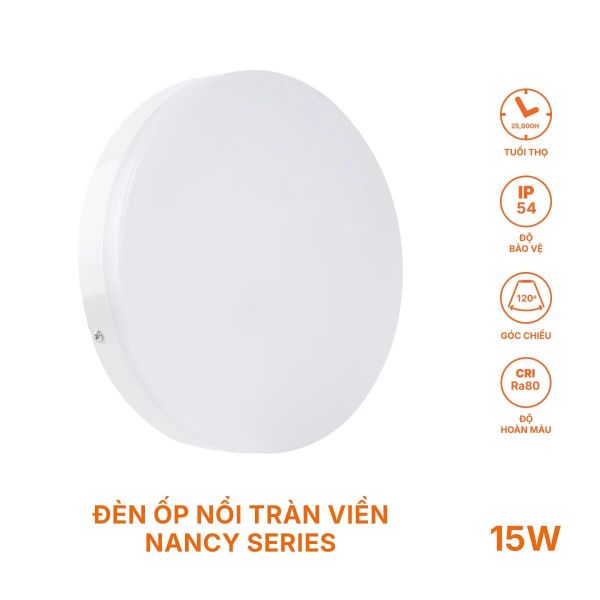 ĐÈN LED ỐP TRẦN NỔI NANOCO NANCY – ĐÈN LED PANEL TRÒN, VUÔNG CẢM BIẾN