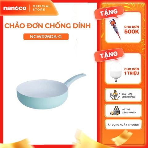 Chảo đơn chống dính lòng sâu Nanoco model NCWR24DA-G/ 26DA-G đường kính 24 và 26cm