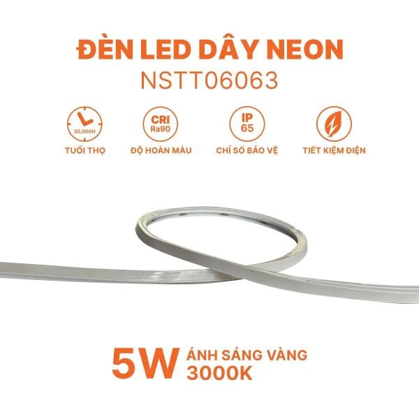 Đèn LED Dây Neon Top Bend Nanoco 5W/m DC24V IP65 CRI Ra90 240 LED/m NSTT0606*