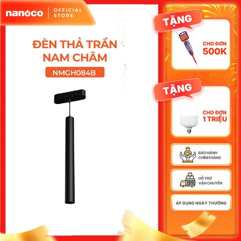 Đèn thả trần nam châm màu đen Nanoco công suất 8W ánh sáng 3000K/4000K