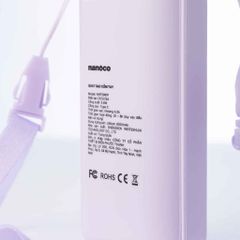 Quạt sạc cầm tay màu tím/xanh động cơ DC Nanoco model NHF3081 lithium 3000mAh công suất 5.8W