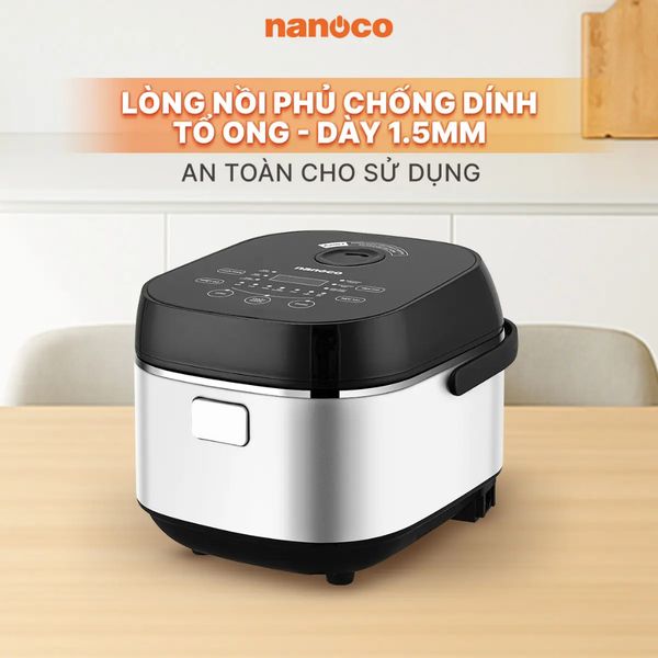 Nồi cơm điện tử Nanoco Model NRC1818M, 1.8L, màu đen