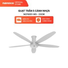 Quạt Trần Nanoco BLDC 5 Cánh 150cm Có Remote, Đảo Chiều, 9 Cấp Gió, Tiết Kiệm Điện NCF6051
