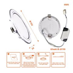 Đèn downlight LED Hera Nanoco φ135 12W viền vàng/ bạc (ánh sáng trắng/ trung tính/ vàng)