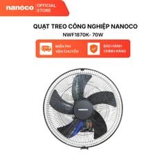 Quạt Treo Tường Công Nghiệp Nanoco Bạc Đạn Màu Đen NWF1870K/NWF1670K 3 Chế Độ Gió