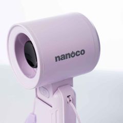 Quạt sạc cầm tay màu tím/xanh động cơ DC Nanoco model NHF3081 lithium 3000mAh công suất 5.8W