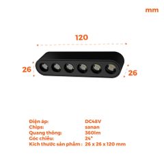 Đèn chiếu điểm nam châm màu đen Nanoco công suất 6W/12W, ánh sáng 3000K/4000K