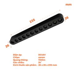 Đèn chiếu điểm lưới nam châm màu đen Nanoco công suất 6W/12W, ánh sáng 3000K/4000K