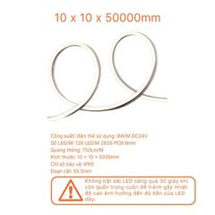 Đèn LED dây Neon Nanoco 1010 Side Bend 7W/m DC24V IP65 120 LED/m CRI Ra90 - LED Neon trang trí NSTS1010*
