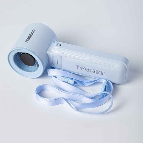 Quạt sạc cầm tay màu tím/xanh động cơ DC Nanoco model NHF3081 lithium 3000mAh công suất 5.8W