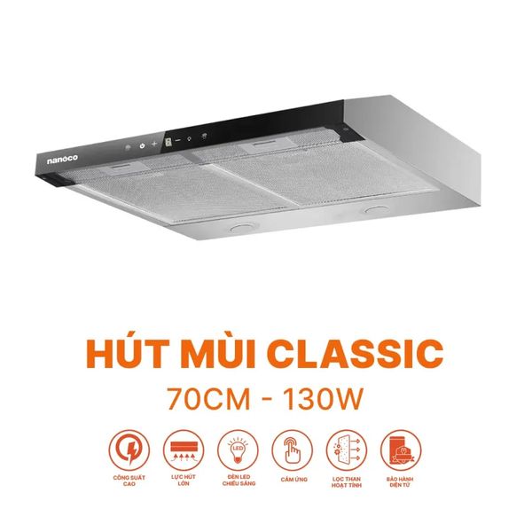 Hút mùi classic Nanoco, 70 cm, hút mùi NRH703M