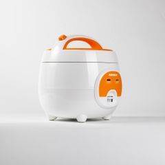 Nồi cơm điện 0.8L Nanoco model NRC0801W màu trắng-cam, công suất 250W
